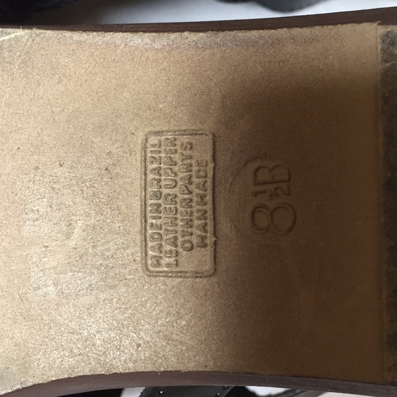 Black Leather Distress Caged Ankle Booties/Sandals - Picture 6 of 7